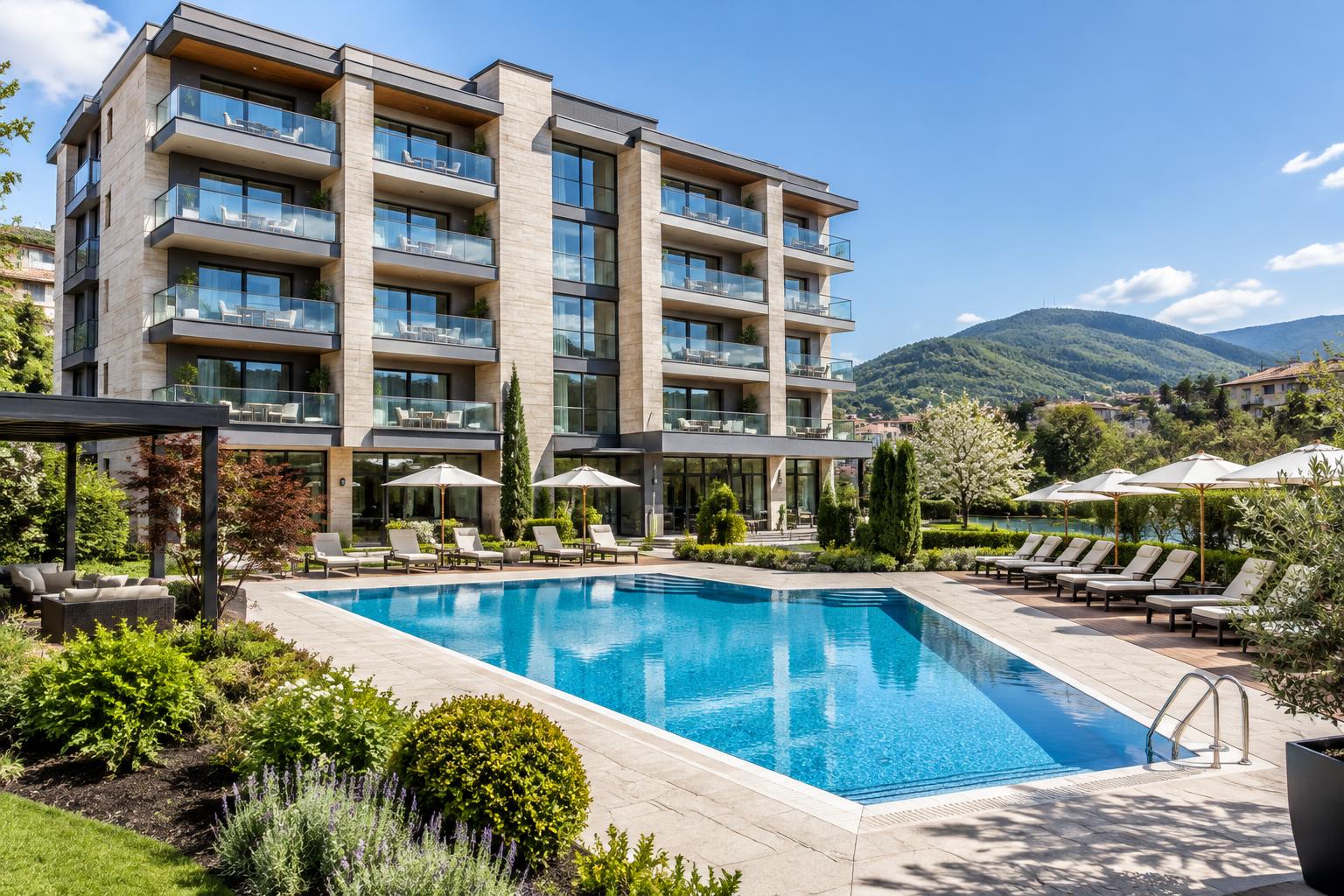 Illustrative city hotel with spa and leisure facilities